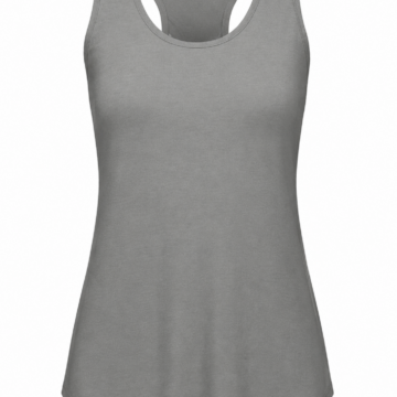 Grey Racerback Scoop Neck Flared Tank Top