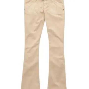 Light Beige Flared High-Rise Pants with Belt