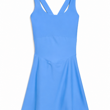 Light Blue Fit and Flare Sleeveless Dress