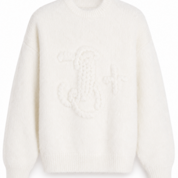 Off-White Cable Knit Crew Neck Sweater