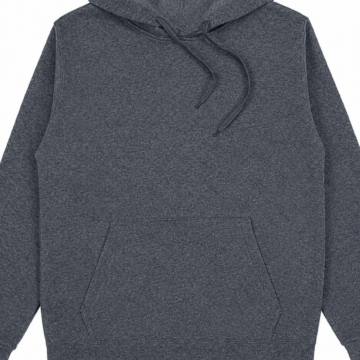 Heathered Dark Grey Pullover Hoodie with Kangaroo Pocket